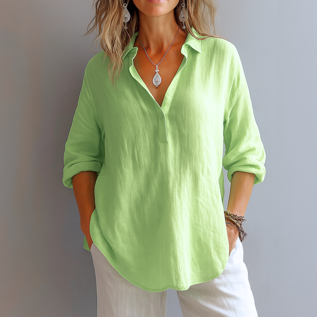 Blush Linen Relaxed Shirt with Effortless Elegance For Women