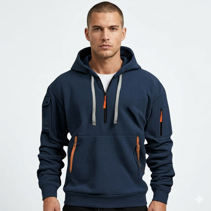Utility Half-Zip Hoodie For Men