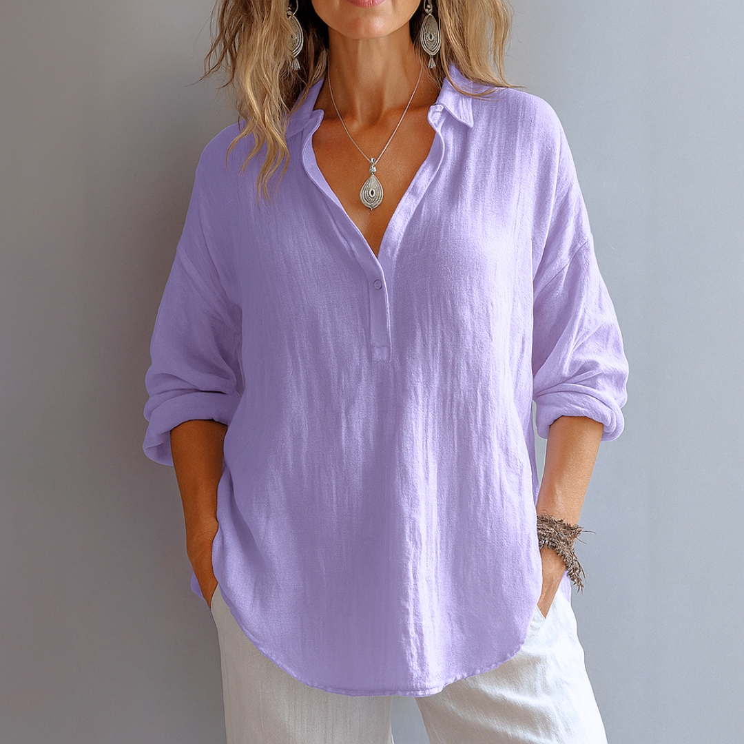 Blush Linen Relaxed Shirt with Effortless Elegance For Women