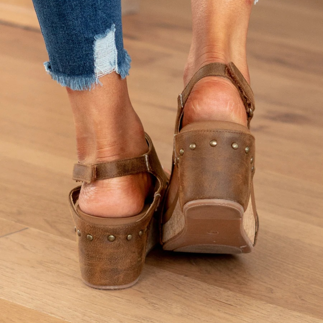 Suede Wedge Sandals