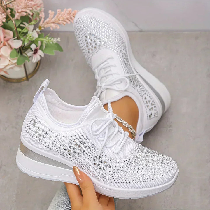 Rhinestone Platform Sneakers For Women
