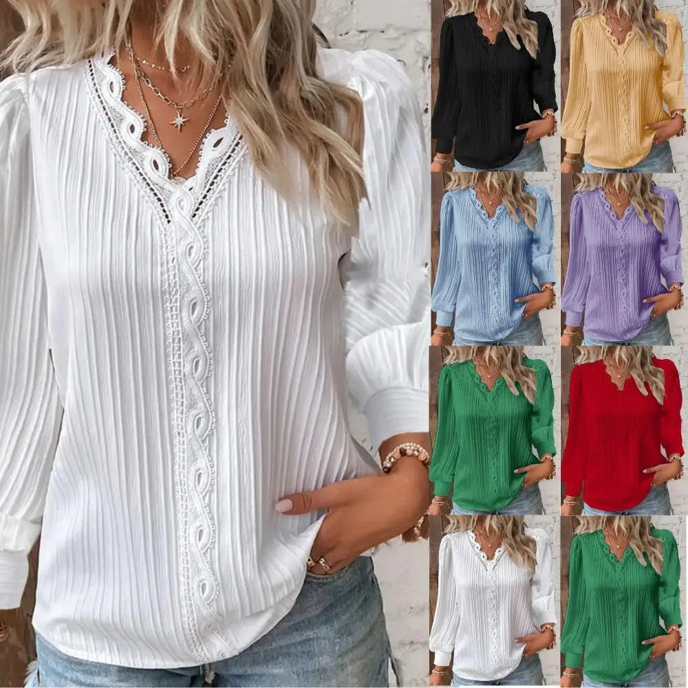 Blouse with Chiffon and Lace Details