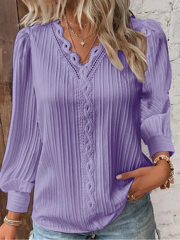 Blouse with Chiffon and Lace Details