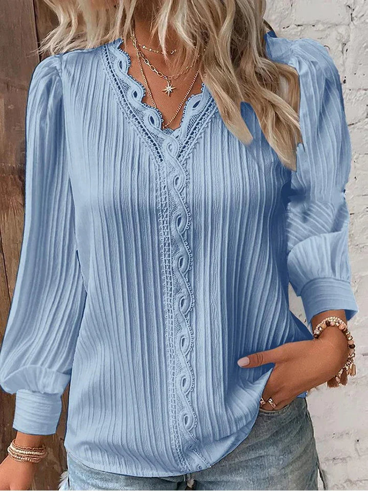 Blouse with Chiffon and Lace Details