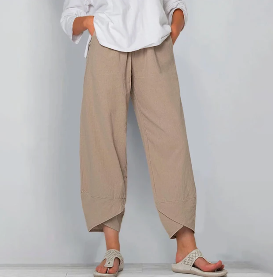 Relaxed Linen Blend Pants For Women