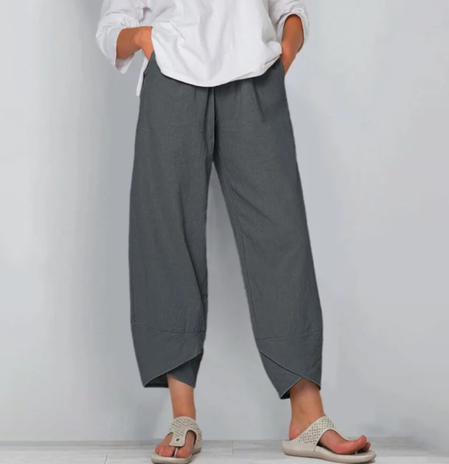 Relaxed Linen Blend Pants For Women