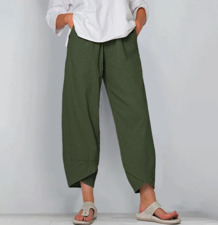 Relaxed Linen Blend Pants For Women