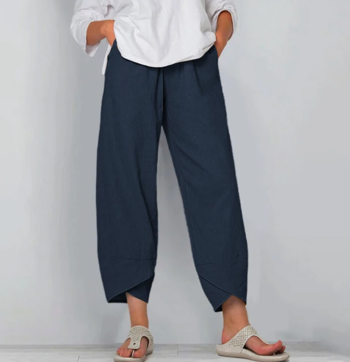 Relaxed Linen Blend Pants For Women