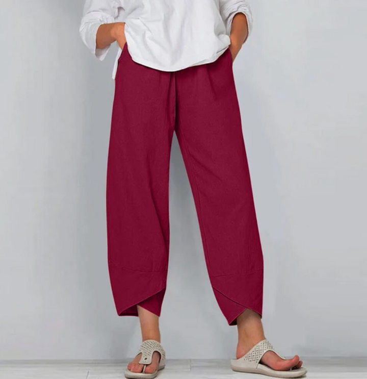 Relaxed Linen Blend Pants For Women
