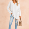 Relaxed Long Sleeve Tunic Top For Women