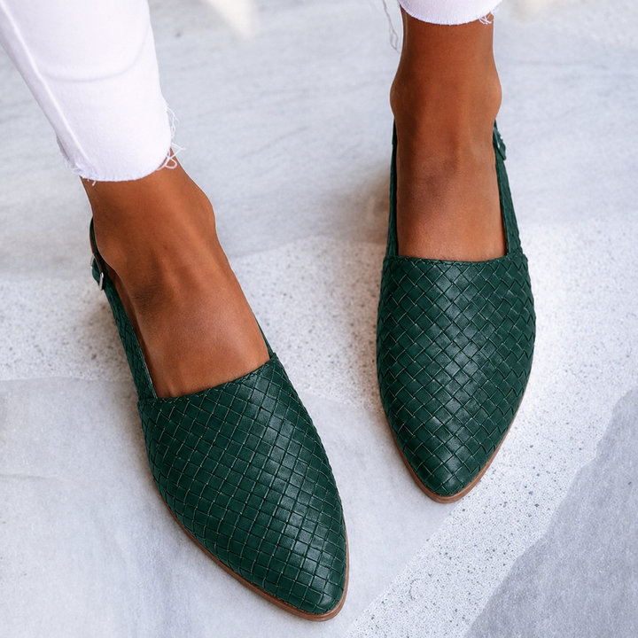 Elegant Woven Vegan Leather Ballerinas