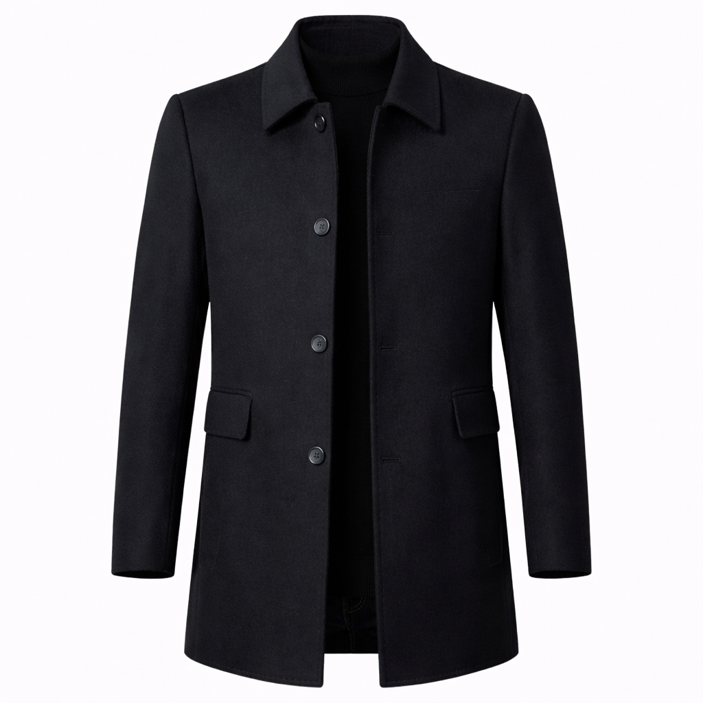Classic Wool Overcoat For Men