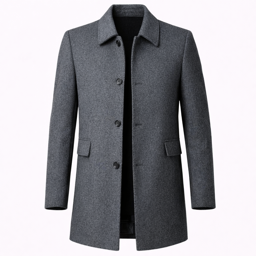 Classic Wool Overcoat For Men