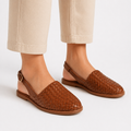 Woven Leather Slip-On Flats with Artisan Finish For Women