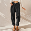 Women's High Waist Corduroy Trousers Relaxed Tapered Leg Pants