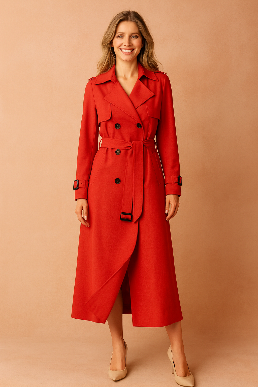Belted Trench Coat For Women
