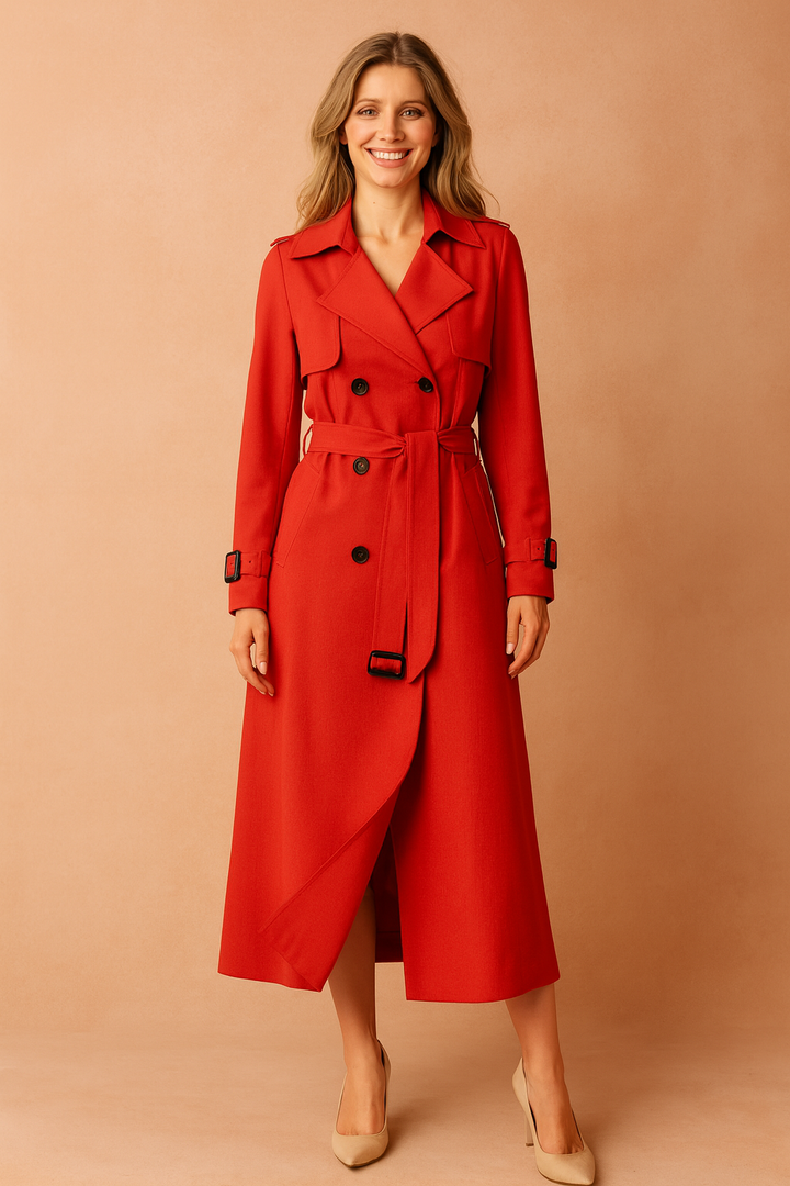 Belted Trench Coat For Women