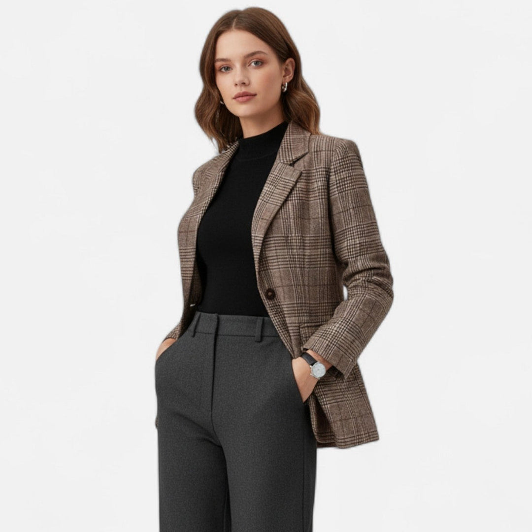 Tailored Check Blazer For Women