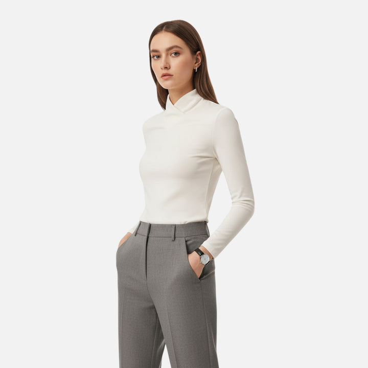 Elegant Cross Neck Top For Women