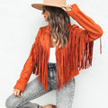 Fringe Leather Jacket For Women