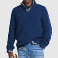 Ribbed Knit Half-Zip Sweater For Men