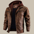 Premium Hooded Leather Jacket For Men