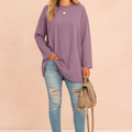 Relaxed Long Sleeve Tunic Top For Women
