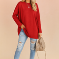 Relaxed Long Sleeve Tunic Top For Women