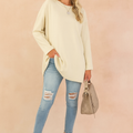 Relaxed Long Sleeve Tunic Top For Women