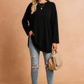 Relaxed Long Sleeve Tunic Top For Women