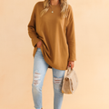 Relaxed Long Sleeve Tunic Top For Women