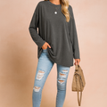 Relaxed Long Sleeve Tunic Top For Women