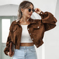 Cropped Corduroy Jacket For Women