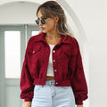 Cropped Corduroy Jacket For Women