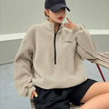 Teddy Fleece Half-Zip Sweater For Women