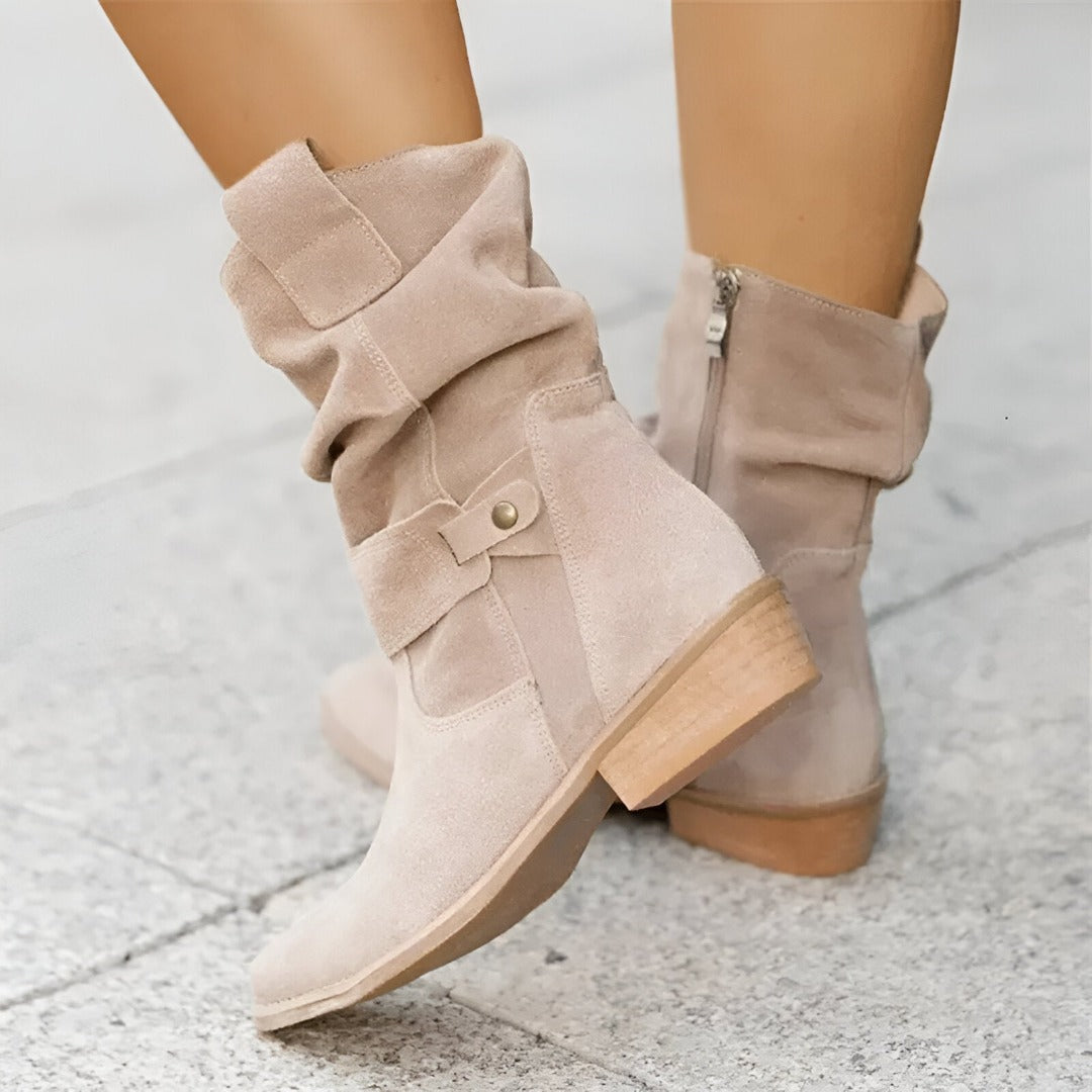 Slouchy Suede Ankle Boots For Women