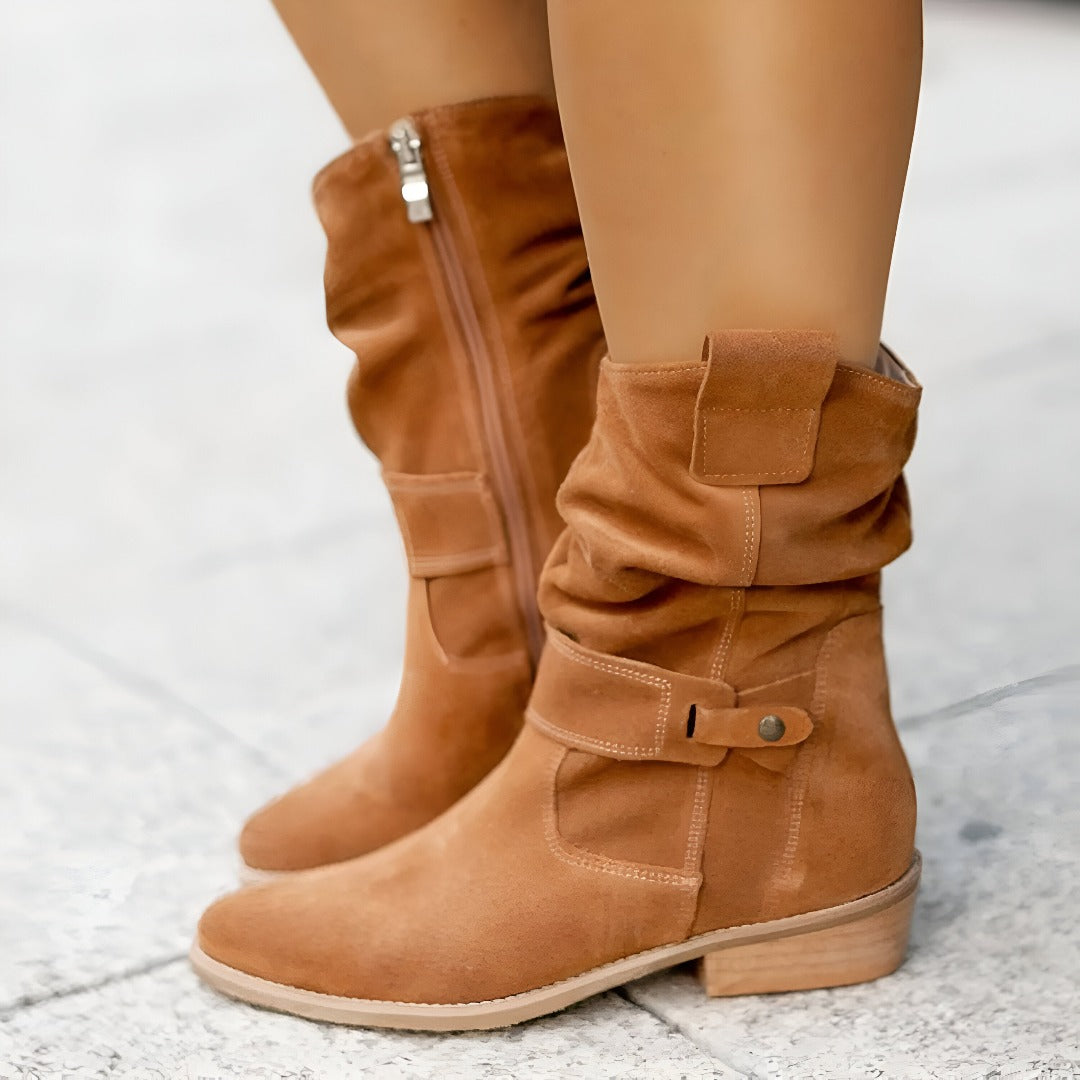 Slouchy Suede Ankle Boots For Women
