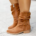 Slouchy Suede Ankle Boots For Women
