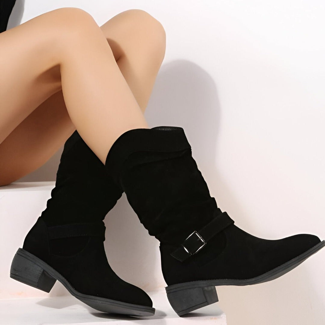 Slouchy Suede Ankle Boots For Women