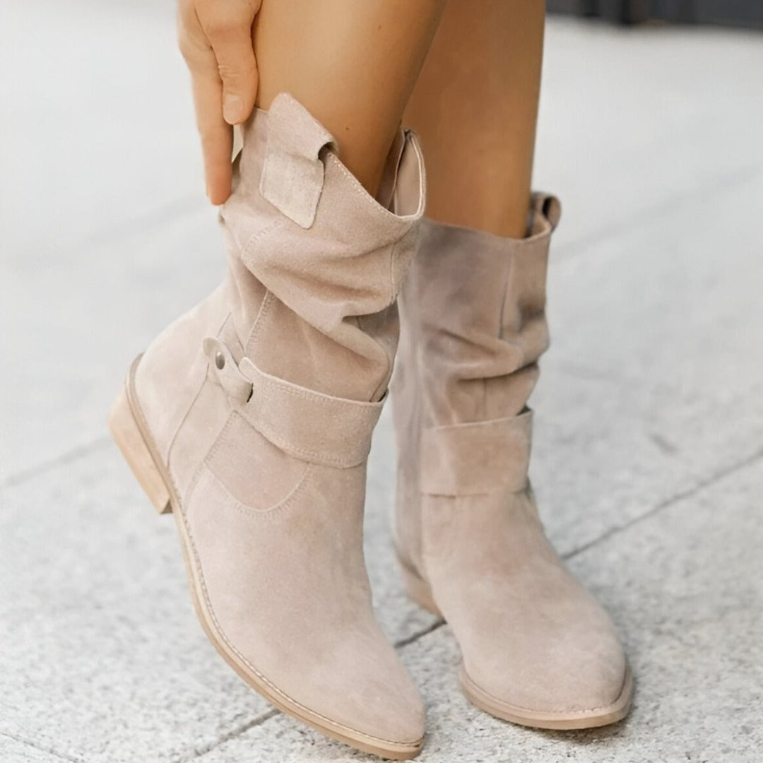 Slouchy Suede Ankle Boots For Women