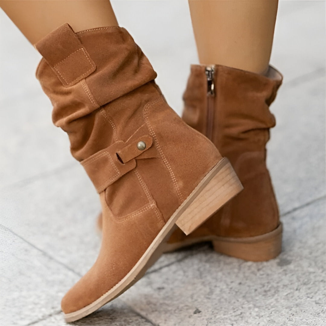 Slouchy Suede Ankle Boots For Women
