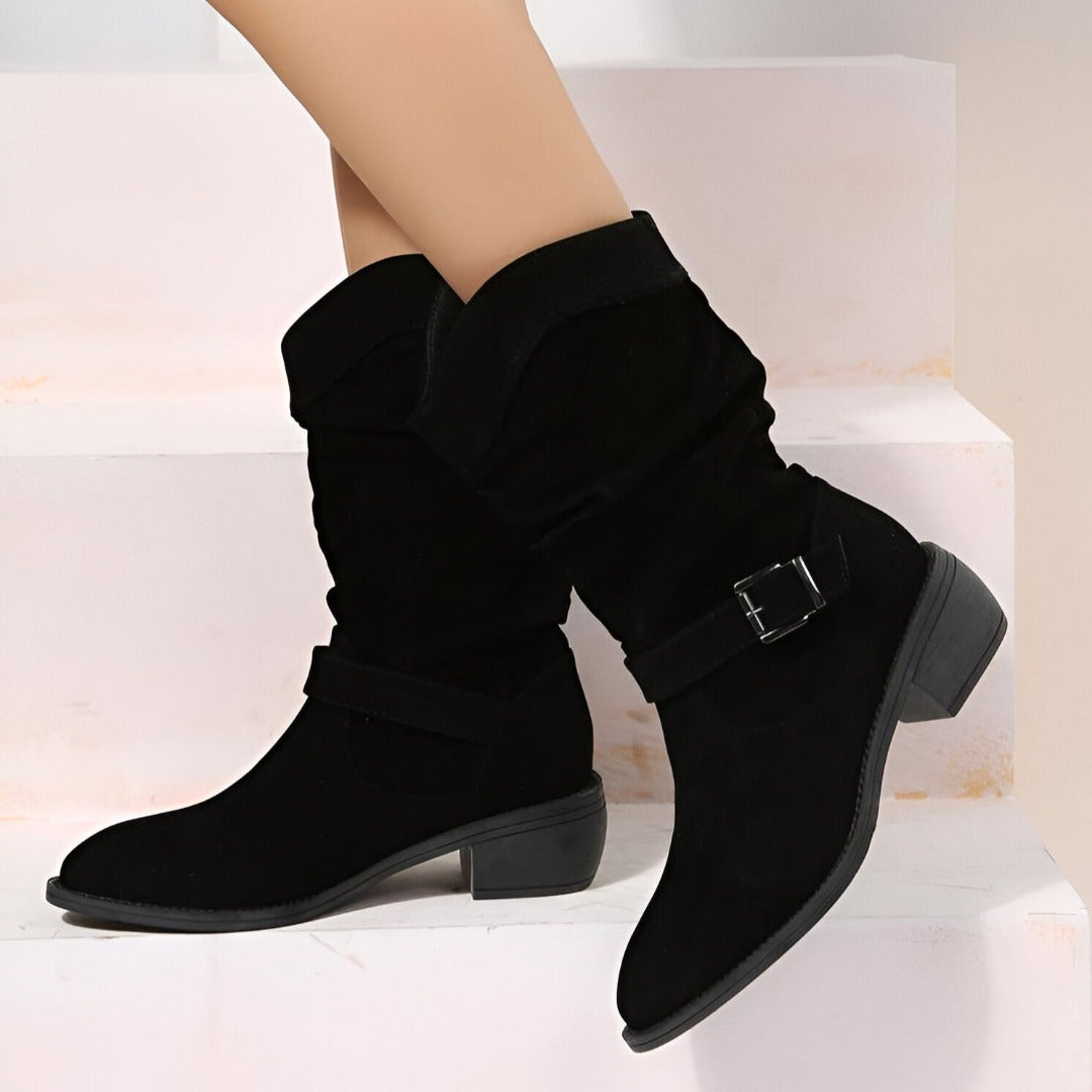 Slouchy Suede Ankle Boots For Women