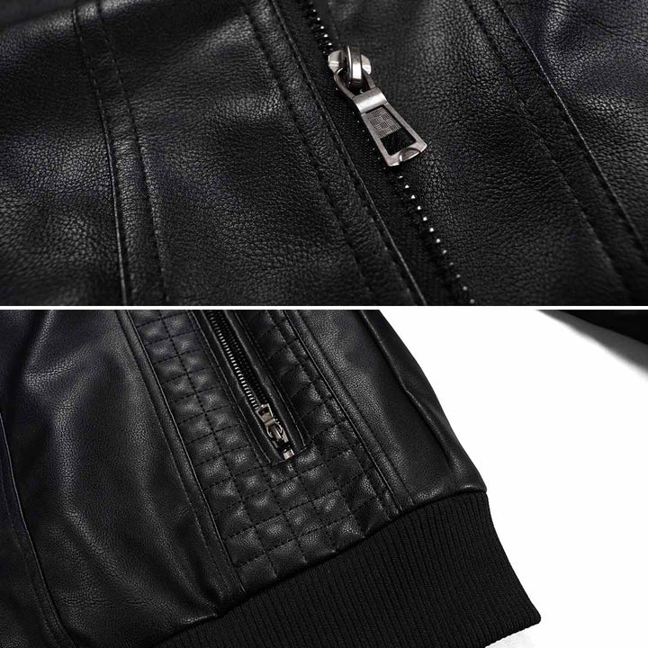 Premium Hooded Leather Jacket For Men