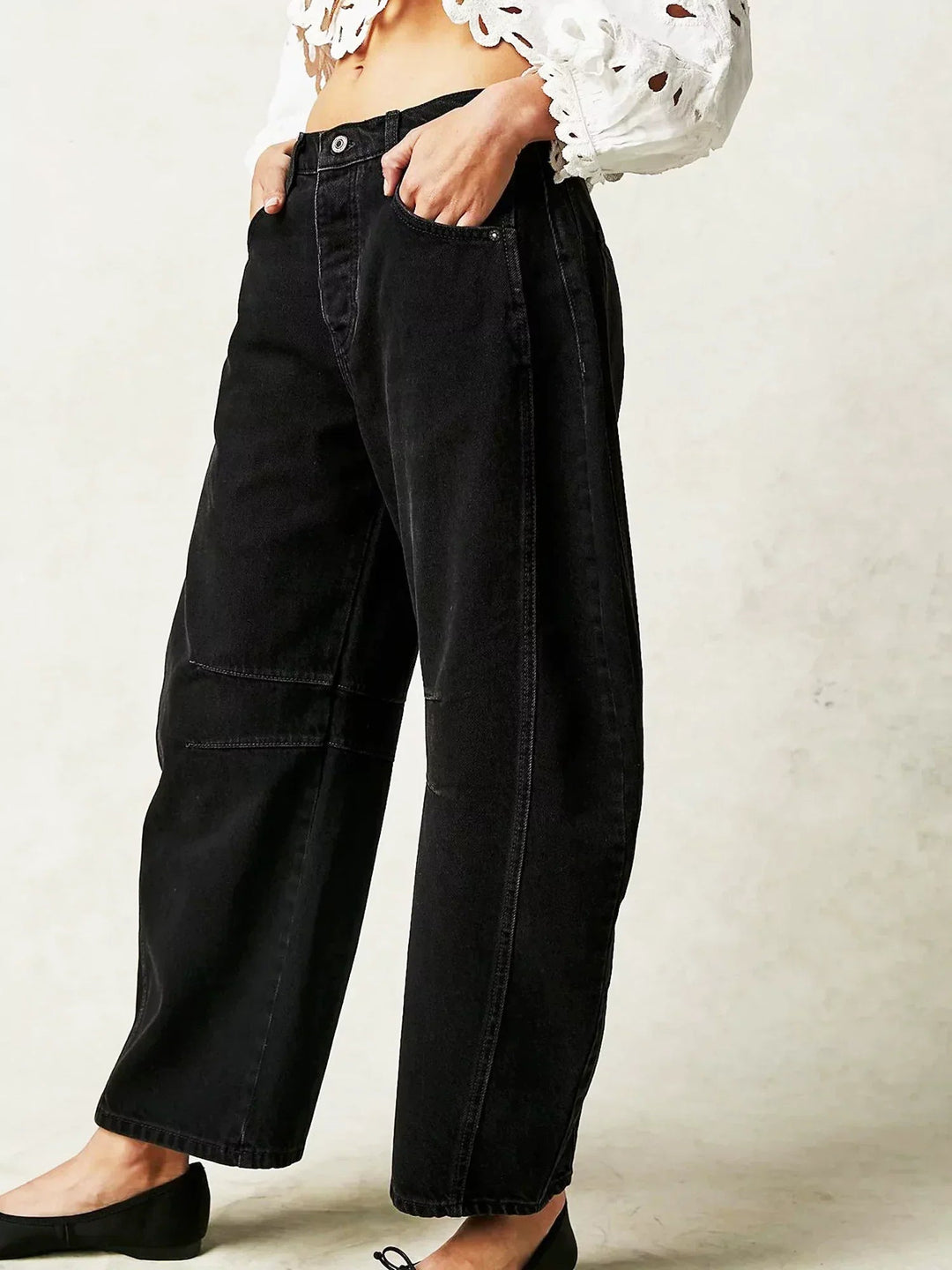 Leopard Print Barrel Jeans For Women