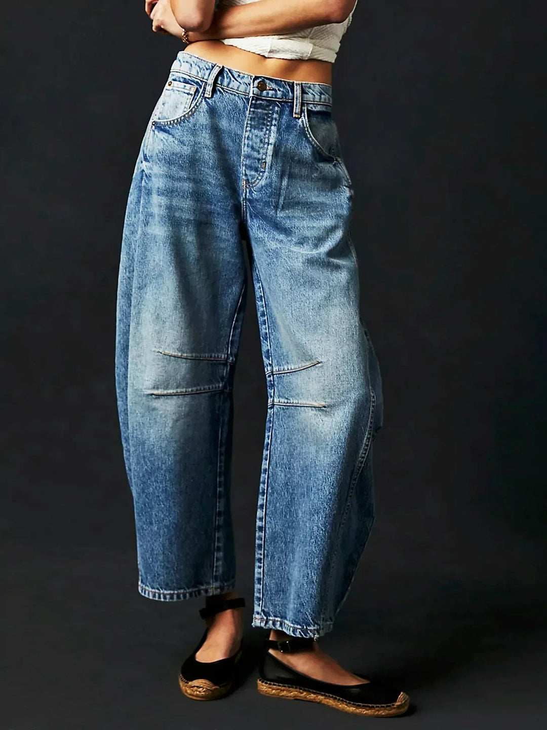 Leopard Print Barrel Jeans For Women