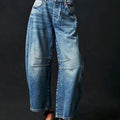 Leopard Print Barrel Jeans For Women