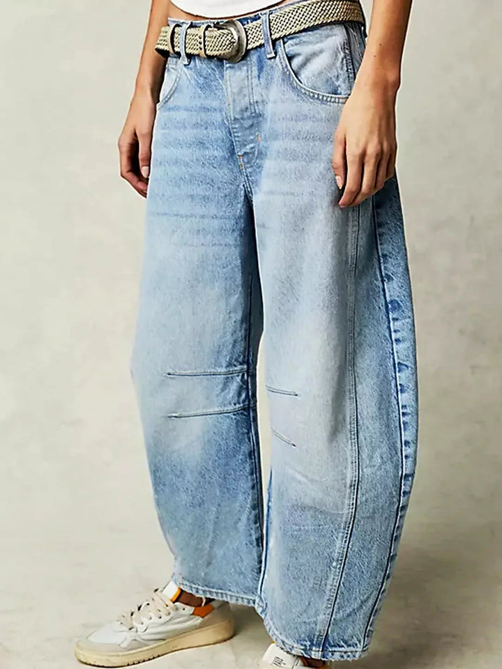 Leopard Print Barrel Jeans For Women