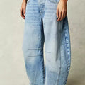 Leopard Print Barrel Jeans For Women