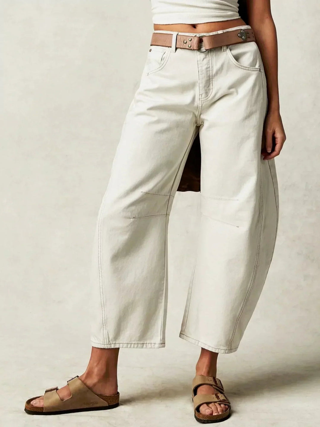 Leopard Print Barrel Jeans For Women