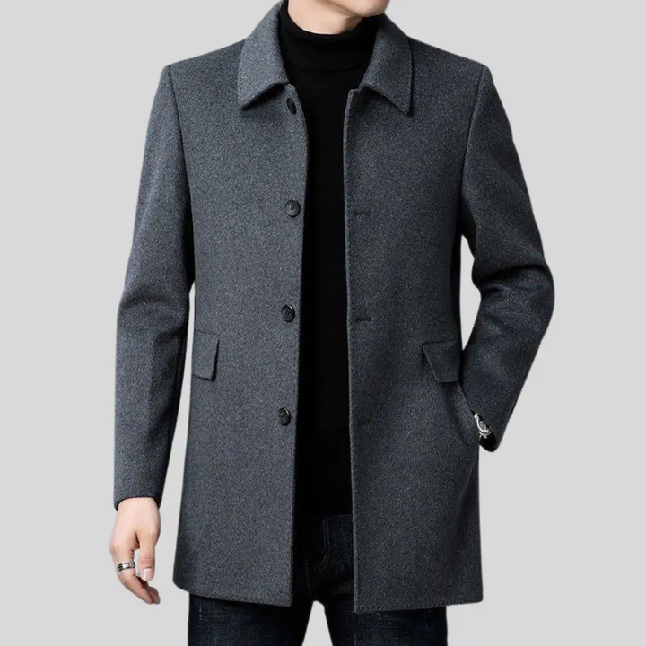 Classic Wool Overcoat For Men
